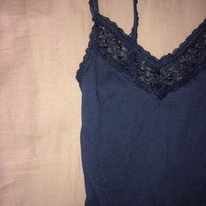 Navy blue laced tank top